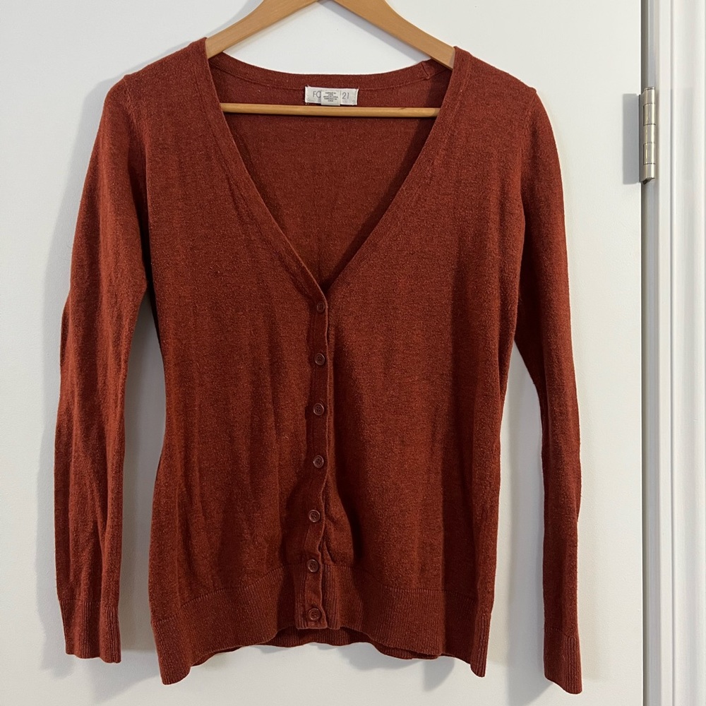Burnt orange button up cardigan